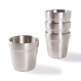 4pk Stainless Steel 6oz Cups with Bag